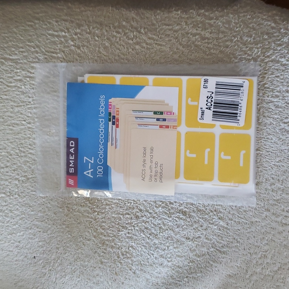 New Smead Color Labels "J"